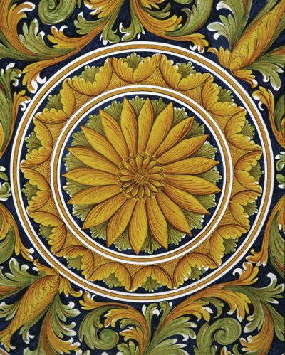 Bir tablonun yakın çekimi, Caltagirone, İtalya by William M. Timlin