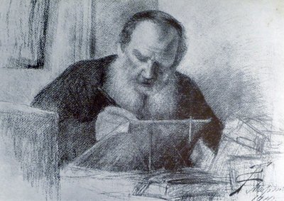 Kont Leo Tolstoy (9 Eylül 1828 - 20 Kasım 1910) by Unbekannter Künstler