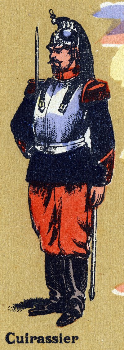 Asker üniformalı Cuirassier. Resimli alfabe. Görüntüler 20. yüzyılın başında Jarville-Nancy