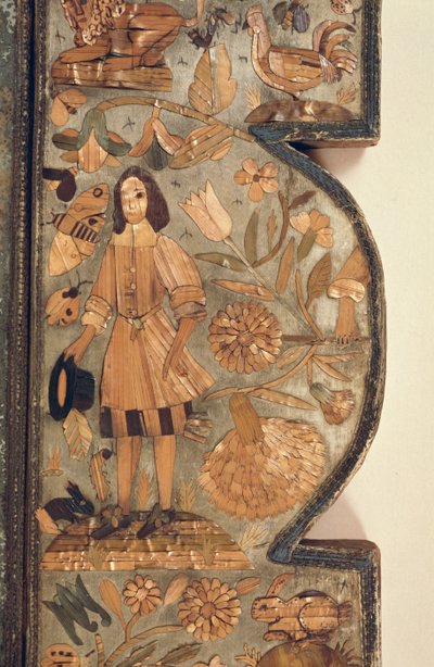 Ayna çerçevesinden hasır kakma detayı c.1670 by Unbekannt