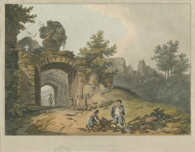 Dudley Castle - The Keep: renkli aquatint gravür ve [?19th Century] by Unbekannt