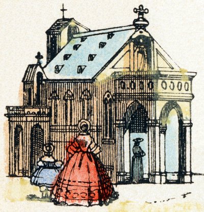 E - Eglise - Alfabe - çocuk eğlencesi - Görüntü epinal, popüler seri c.1890 (illüstrasyon) by Unbekannt
