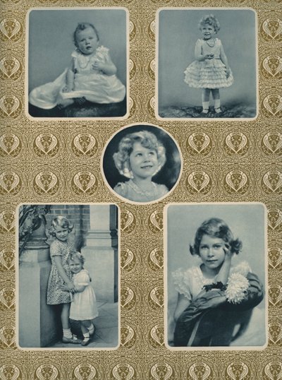 II. Elizabeth ve Prenses Margaret çocukken (s/b fotoğraf) by Unbekannter Künstler