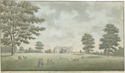 Fisherwick Hall: sulu boya, 1786 by Unbekannt