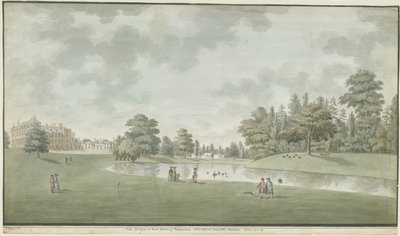 Fisherwick Hall: sulu boya, 1786 by Unbekannt