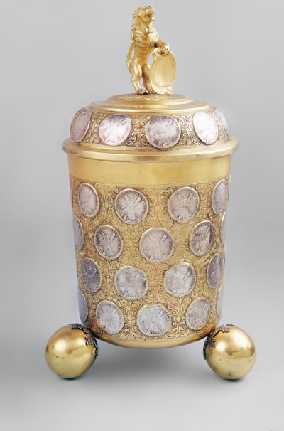 Flagon, Augsburg, madeni paralarla süslenmiş by Unbekannt