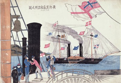 Yabancı buharlı gemiler, Nagasaki, Japon by Unbekannter Künstler