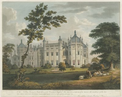 Forton - Aqualate Salonu: renkli aquatint gravür, nd [c 1814] by Unbekannt