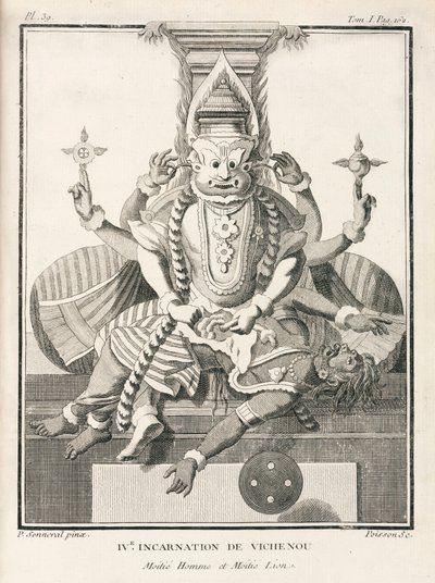 Vishnu'nun dördüncü enkarnasyonu, yarı insan ve yarı aslan by Unbekannt