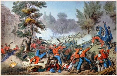 GARIBALDINI SESSA SAVAŞINDA 1860 (baskı) by Unbekannter Künstler