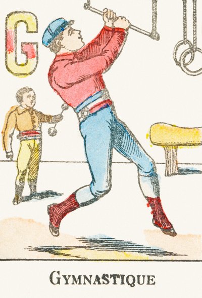 G: Jimnastik - "Alphabet des jeux"den gravür, yaklaşık 1890 by Unbekannt