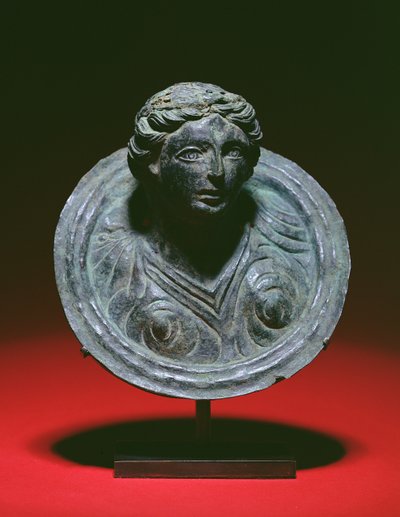 Bir kadın büstü ile Gallo-Roma repousse aplike yuvarlak, MS 2.-3. yüzyıl (bronz) by Unbekannt