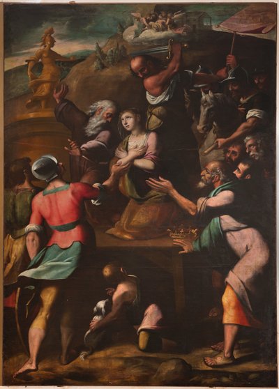 Cesare, Duomo (Aziz Lawrence Katedrali), içeride, Vaftizhane (eskiden Eski Aziz John Kilisesi): "Aziz Catherine Şehitliği", Cesare ve Alessandro Semino by Unbekannter Künstler