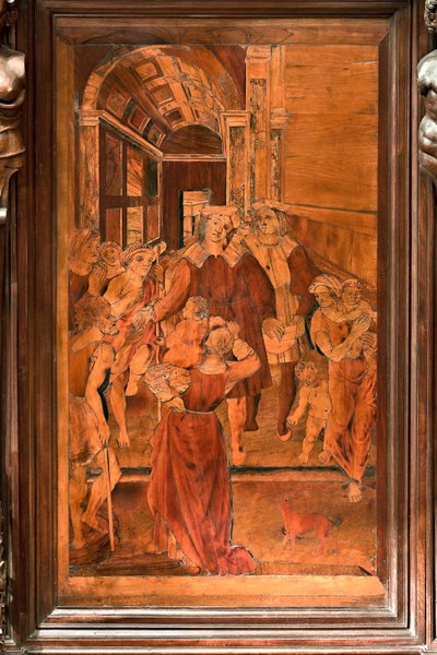 Cenova, Duomo (Aziz Lawrence Katedrali), içeride, papaz evi, apsis, koro, Kuzey tarafı: "Aziz Lawrence