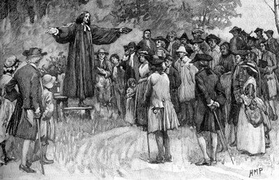 George Whitefield kolonilerde vaaz veriyor by Unbekannter Künstler