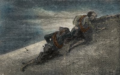 Giacomo Casanova ve Marin Balbi, hücrede bir tünel kazarak Venedik'teki Prison des Plombs'tan kaçtılar. by Unbekannter Künstler