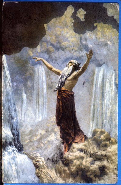 Tanrı suları yaratıyor, c. 1914 (kartpostal) by Unbekannter Künstler