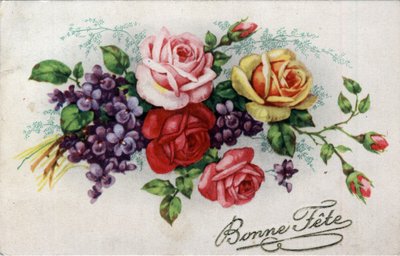 Fete des Meres için tebrik kartı: 1945 tarihli kartpostal by Unbekannt