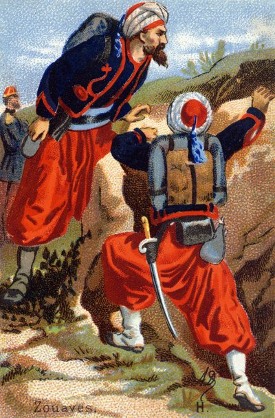 H: Zouaves. "Askeri Alfabe" gravürü. Illustrator