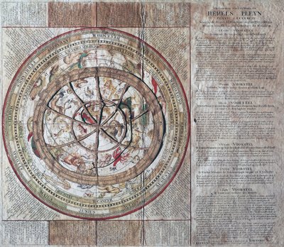 Hemels Pleyn Plani Caelestis, usturlaplı gök küresi, yaklaşık 1680, Johannes van Keulen (1654-1715), bakır gravür, Amsterdam