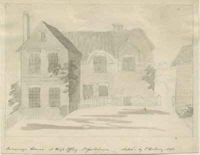 High Offley - Parsonage: kurşun kalem ve yıkama çizimi, 1790 by Unbekannt