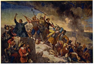 Tarih. Çek Cumhuriyeti (Bohemya). Otuz Yıl Savaşları. Hans Christoff von Königsmarck liderliğindeki İsveç ordusunun önünde Prag'ın savunması, 25 Temmuz by Unbekannter Künstler