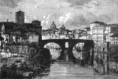 Antik Roma Tarihi. Tiber Roma nehri üzerindeki Tiberina adası by Unbekannt