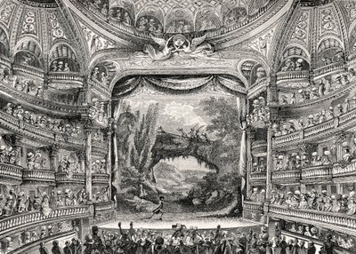 Tiyatro tarihi: Paris#39;teki Variétés Amusantes tiyatrosu (şimdi Théâtre-Francais) by Unbekannter Künstler