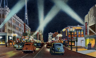 Hollywood bulvarı gece California by Unbekannter Künstler