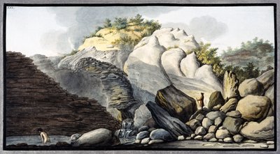 Napoli yakınlarındaki Solfaterra'da kaplıca, Napoli Krallığı, c 1760 by Unbekannter Künstler