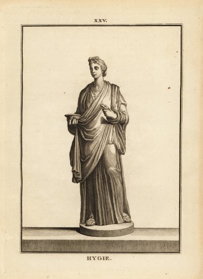 Hygieia, Yunan ve Roma sağlık ve temizlik tanrıçası, tıp tanrısı Asklepios