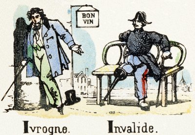 I - Ivrogne Invalide - Alfabe - çocuk eğlencesi - Görüntü epinal, popüler seri c.1890 (illüstrasyon) by Unbekannt