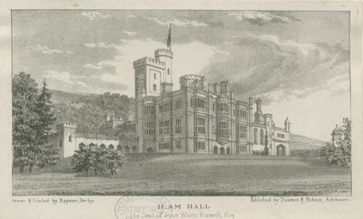Ilam Hall: litografi, nd [c.1839] by Unbekannt