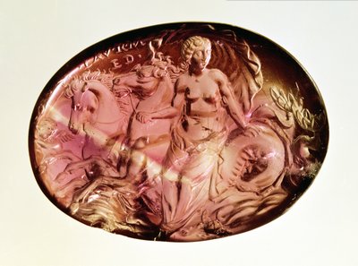 Hipokampus üzerinde bir Nereid veya Amphitrite oymacılığı, MÖ 50 dolayları (ametist) by Unbekannt