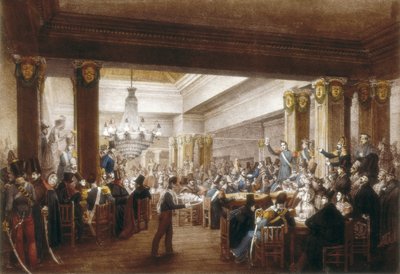 "Cafe Nuevo "nun iç görünümü. Madrid, S.XIX. Gravür. İSPANYA. MADRİD (ÖZERK TOPLULUK). Madrid. Tarih Müzesi by Unbekannter Künstler