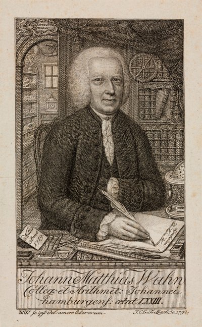 Johann Matthias Wahn, Alman matematikçi, c1792 by Unbekannt