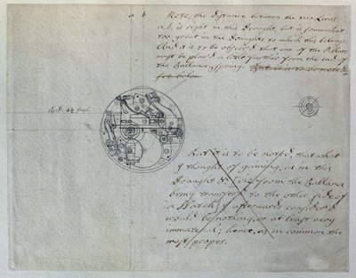John Harrison'ın, 19 Haziran 1755'te Boylam Kurulu'na bahsettiği, John Harrison (1693-1776) ve oğlu William (c.1726-72) tarafından derlenen bir dizi mekanik not ve çizimden bahsettiği 'küçük saat' tasarımı (kağıt üzerine kalem ve mürekk by Unbekannt