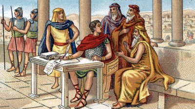 Julius Caesar, Galya Savaşı üzerine yorumlarını yazıyor by Unbekannter Künstler