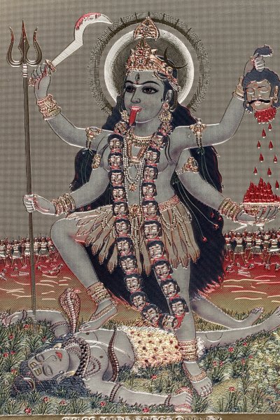 Kali: Hindu Zaman, Yaratılış, Yıkım, Şiddet ve Güç Tanrıçası. by Unbekannter Künstler