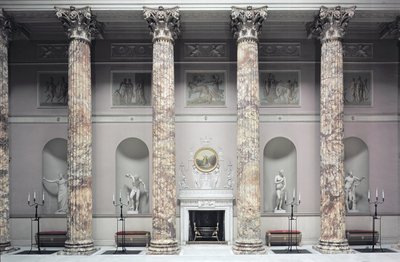 Kedleston Salonu, Mermer Salonun İçi, Robert Adam (1728-92), Derbyshire, Birleşik Krallık tarafından inşa edildi(fotoğraf) by Unbekannt