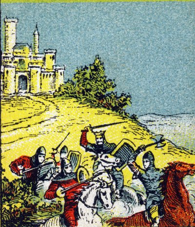 Kral Louis VI Le Gros, krallığın lordlarının soygununa karşı savaştı. "Histoire de France"da gravür. Louit adına yayınlanan reklam resimleri serisi, 24 rue d