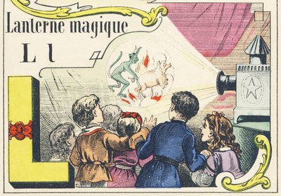 L: sihirli fener - Oyunlar Alfabesi, c.1890 (illüstrasyon) by Unbekannt