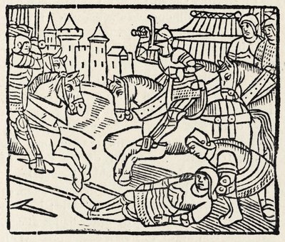 Lancelot bir Turnuvada (gravür baskı) by Unbekannter Künstler