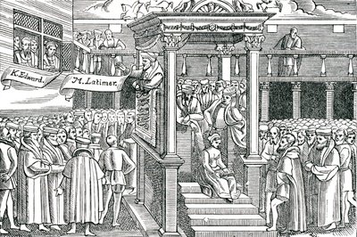 Latimer, Edward VI'dan önce vaaz veriyor by Unbekannter Künstler