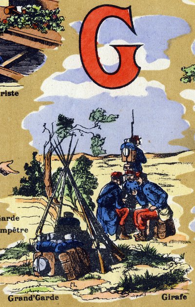 Ordunun büyük muhafızı olarak G harfi. İphabet gösterir. Görüntüler 20. yüzyılın başlarında Jarville-Nancy