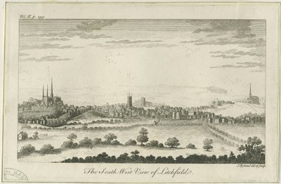 Lichfield - Güney Batı Görünümü: gravür, nd [c 1764] by Unbekannt