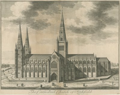 Lichfield Katedrali - Güney Görünümü: gravür, nd [c 1730] by Unbekannt