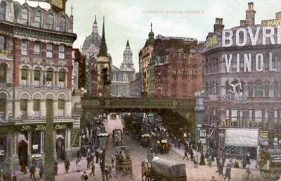 Londra - Londra Şehri#39;ndeki Ludgate Tepesi, 20. yüzyılın başları (kartpostal) by Unbekannter Künstler