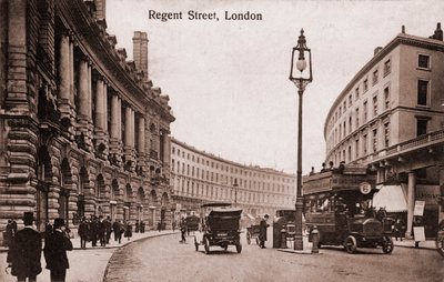 Londra - Regent Caddesi, eski tramvaylar, arabalar. 1900