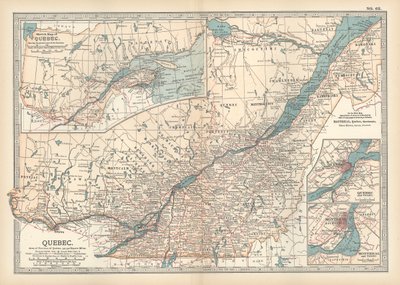 Quebec, Kanada Haritası, c.1900 (gravür) by Unbekannter Künstler